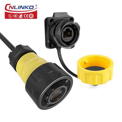 YM24 RJ45 Waterproof Connector Plug Front Panel Mount Ethernet RJ45 Socket Connector