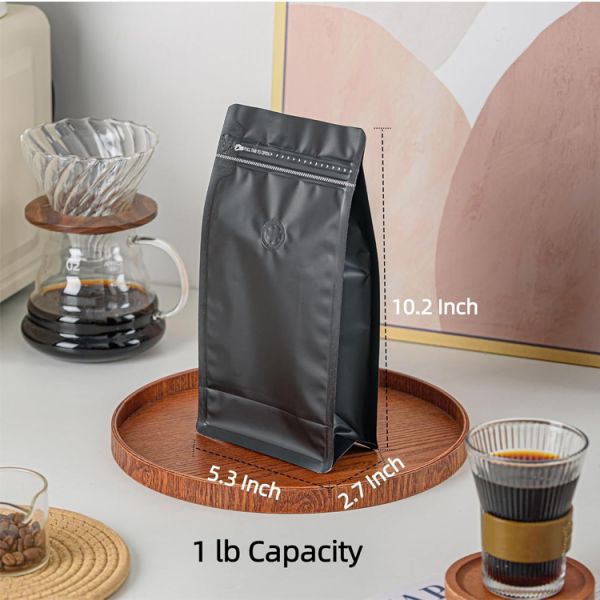 Customized Design Gravure Printed Surface Versatile Usage Flat Bottom Zipper Bag Reusable Coffee Package Bag