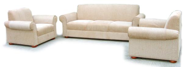 Modern Cream Sofa 3+1+1 Living Room Sofa Set / Solid Wood Frame Sofa