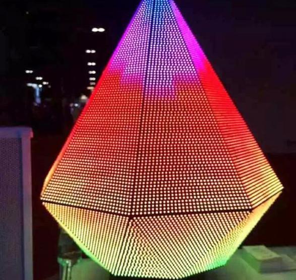 Triangle Dj Club Diy Led Display 3d , Led Video Wall Panel For Stage / Concert / Tv Station