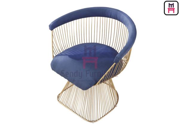 Clássico de aço inoxidável da réplica das cadeiras de Warren Platner com o coxim da tela & do couro