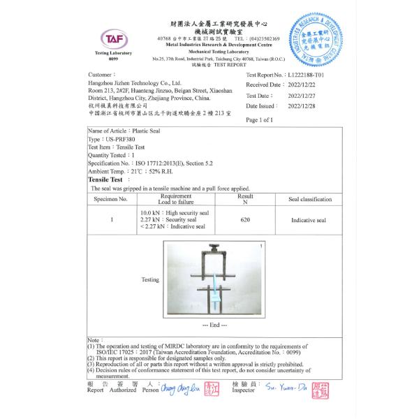 380mm Length RFID Security Seals With NTAG213 NFC Chip And 340N Tensile Strength