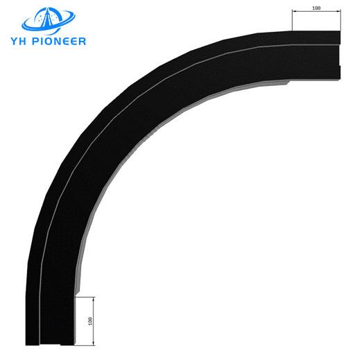 Ferrovia de trilhos curvos sideflex robusta para manuseio de materiais pesados com durabilidade UHMW-PE