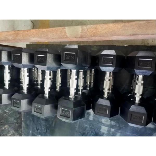 Wholesale Home Gym Fitness Equipment High Quality Hex Rubber Coated Dumbbells Various 5kg 10kg 15kg 20kg 25kg 30kg 40kg Arm