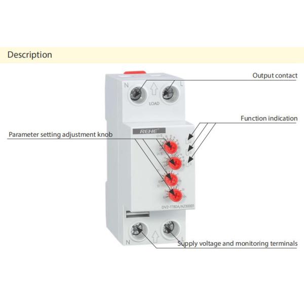 DV2-1G63A Programmable Over and Under Voltage Automatic Reset device 63A