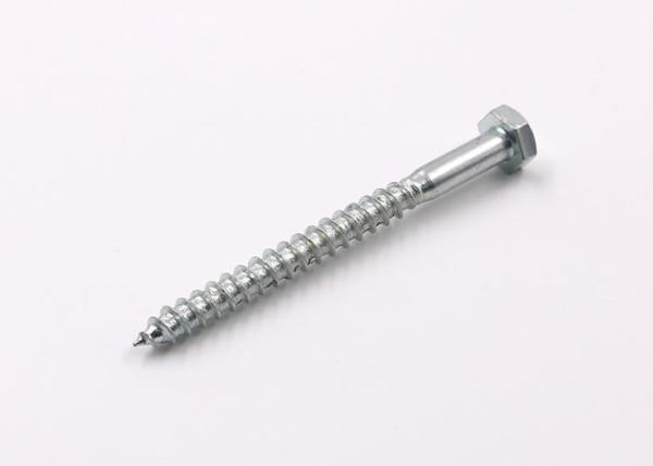 Hex Head Mild Steel Wood Screws DIN571 Zinc Plated Blue White Color