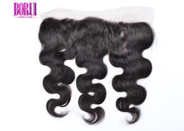 Onda frontal do corpo do laço preto natural brasileiro do original HD do cabelo 13*4 humano