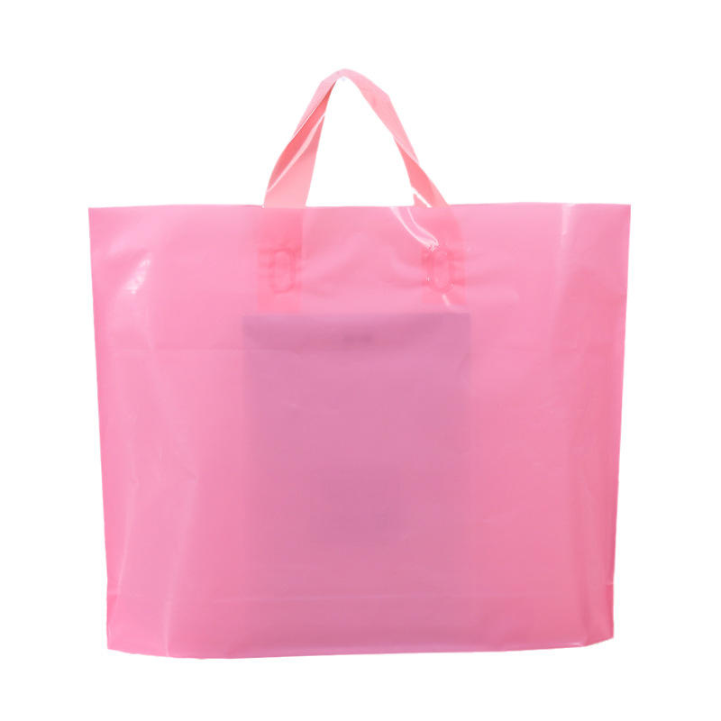Custom Printed Logo Recyclable Retail Reusable Black Plastic Poly Tote Carrier Shopping Bags