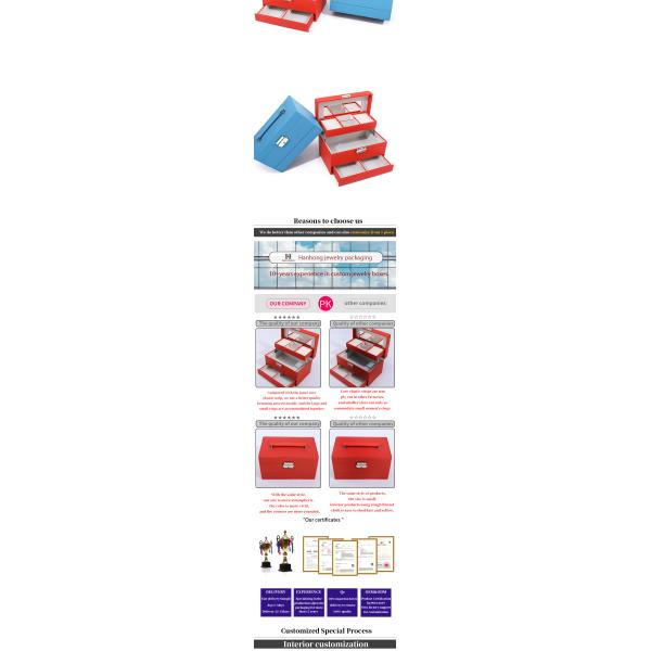 Espacio portátil y espacioso Falsos organizador de joyas de cuero Caja de envases multicelulares