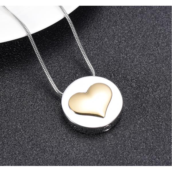 Stainless Steel Love Heart Keepsake Ashes Pendant for Human and Pet Cremation Jewelry