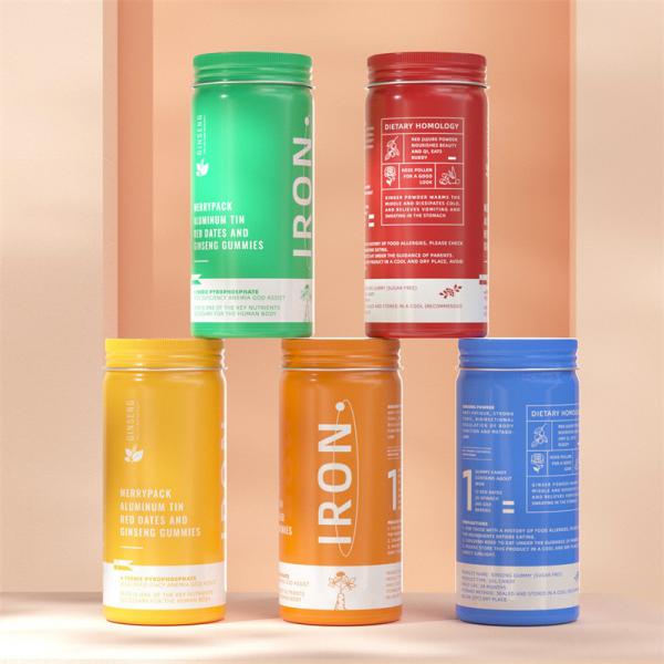 90*40mm Cylindrical Aluminum Tea Packaging Can Normal Inside Coating
