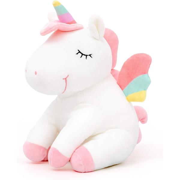Lazada Unicorn Stuffed Animal Plush Toys Girls Gifts with Rainbow Wings White 12 Inches
