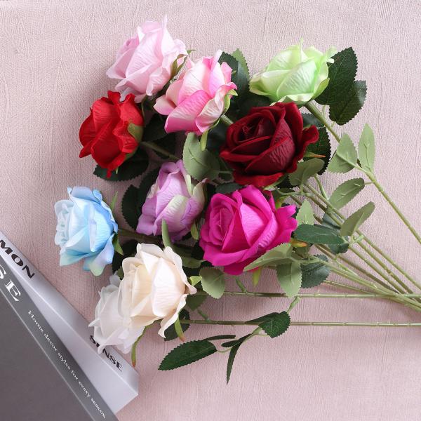 Artificial rose, single-headed small pearl rose, home photo studio photography prop, artificial flower, Valentine's Day bestseller