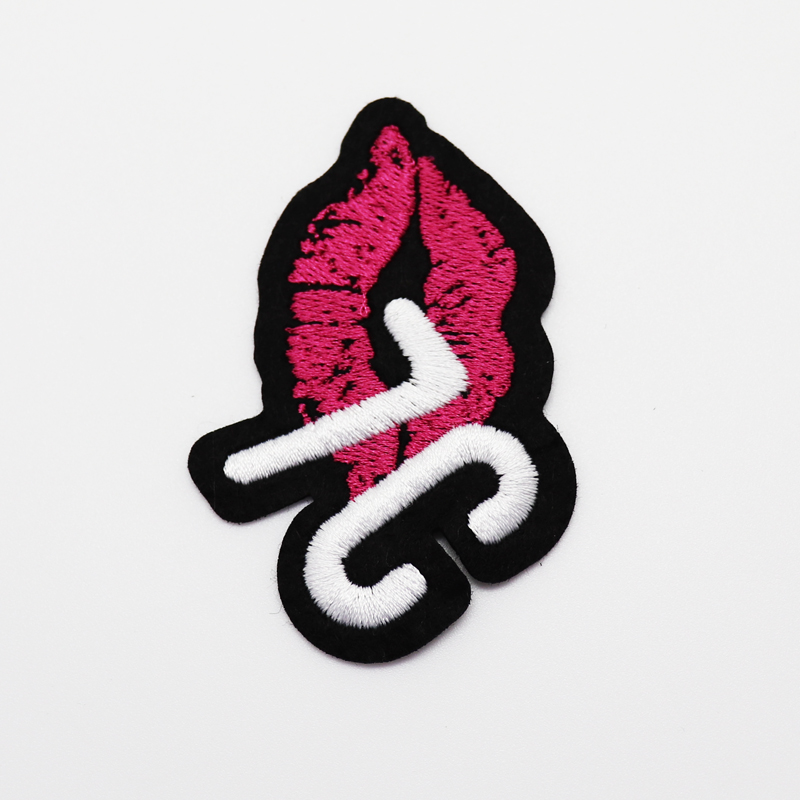 Customized New Fashion Lip logo Small 3d Bubble Digital Embroidery Skirt Patch
