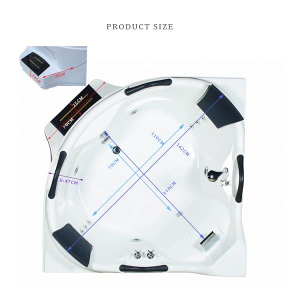 Freestanding 60 функция радио водоворота 1560x800mm ванн воздушной струи дюйма