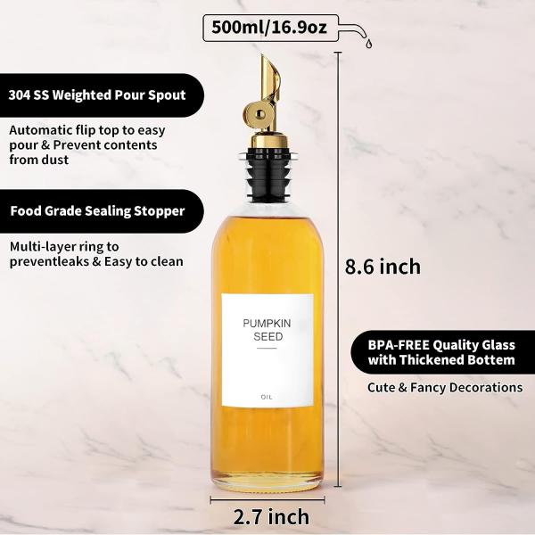 Bouteille en verre personnalisée de 350 ml 500 ml pour l' huile d' olive Vodka Bouteille en verre personnalisée Whiskey