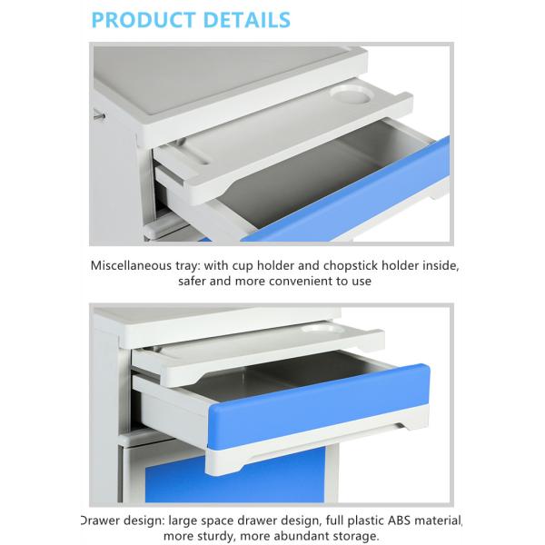 Multifunctional Adjustable Medical Bedside Table Hospital Durable Steel Lockers