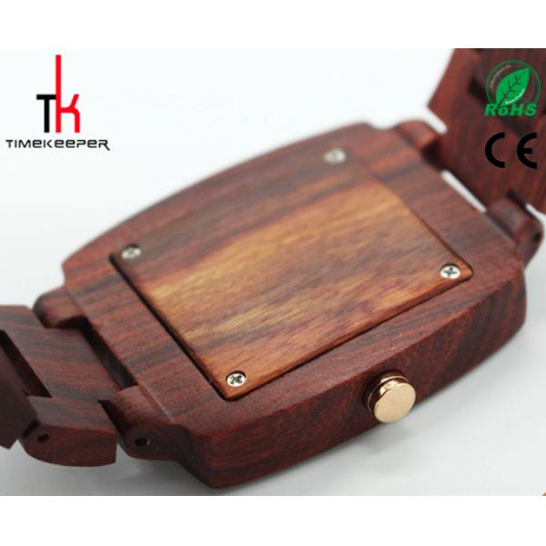 Handmade Unisex Wooden Wrist Watch Nature Wood Blue Color Dial Quartz