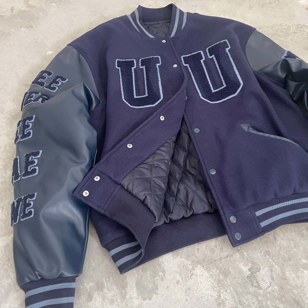 Manufacturer Custom Chenille Embroidery logo Autumn Winter Baseball Uniform College Bomber Letterman Varsity Jacket for Men