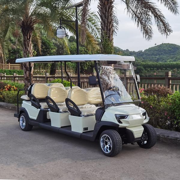 6 Front+2 Rear Seats Electric Golf Buggy With Long Range Battery