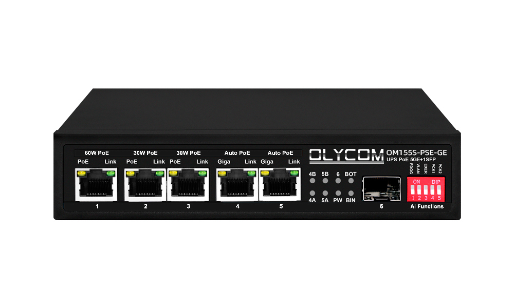 Gigabit PoE Switch MPPT Solar Charge Controller SFP Fiber Optic DC12V/DC24V/DC48V Input