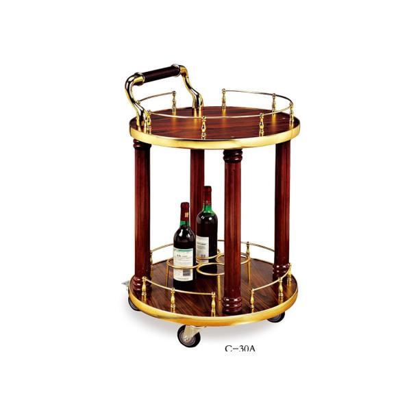 2 полки чернят деревянное оборудование обслуживания вагонетки вина роскошного отеля ликера/напитка комнаты
