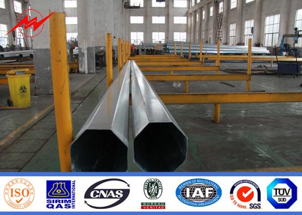 Round Tapered Polygonal Galvanized Steel Pole For Power Line Distribution Project