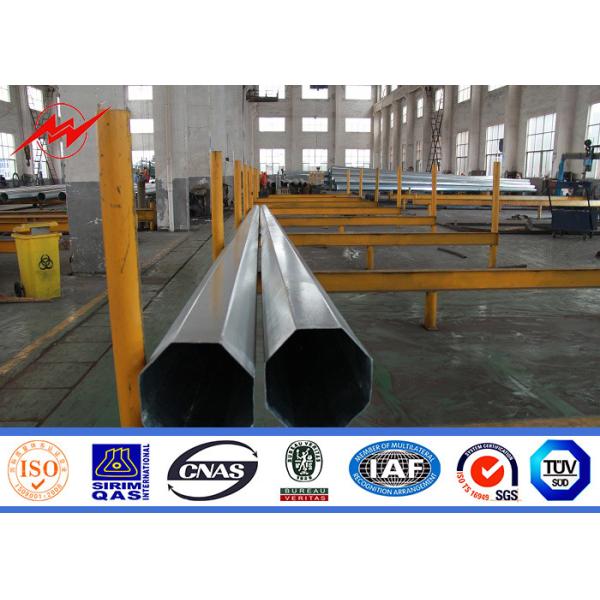 2.75*127*248*10670mm Gr,345 Mpa HDG Steel Power Pole Monopoles With AWS D1.1