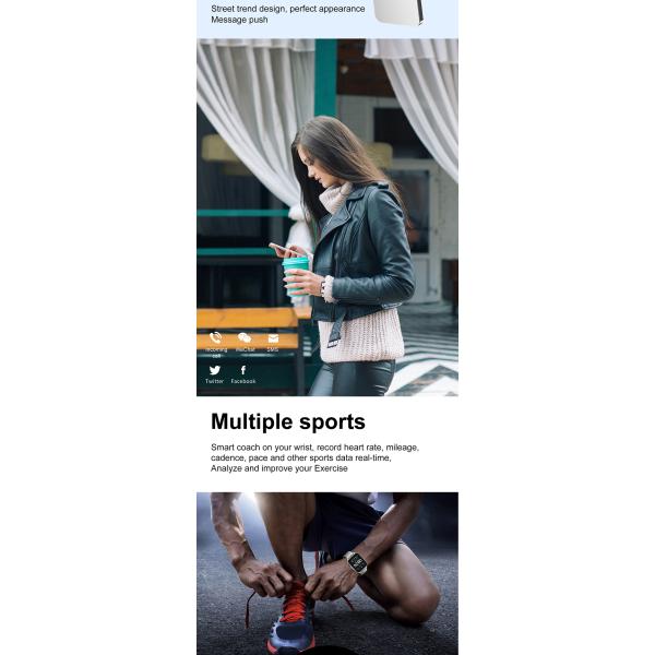 Браслет спорта DTX IPS умный большой дюйм IP68 ECG IPS 1,78 экрана