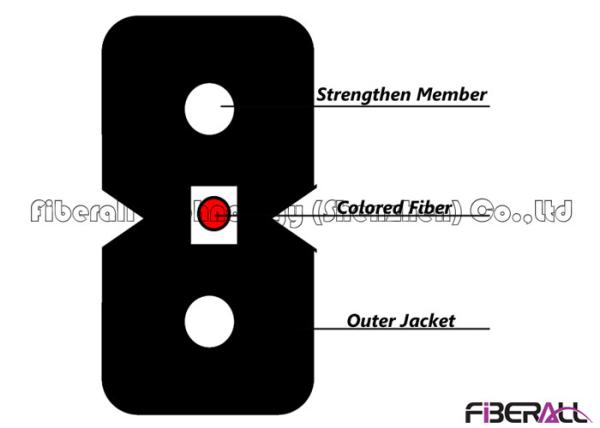 Butterfly Optical Fiber FTTH Drop Cable , Fiber Optic Drop Cable FRP Strengthen Member