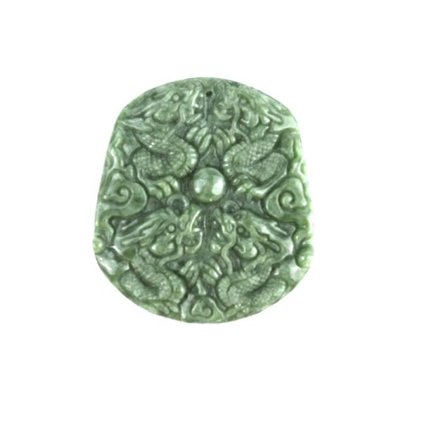 Natural Emerald Carving Dragon Lucky Amulet Pendant Necklace For Women Men Bracelet Jade Jewelry With Meaningful Symbols