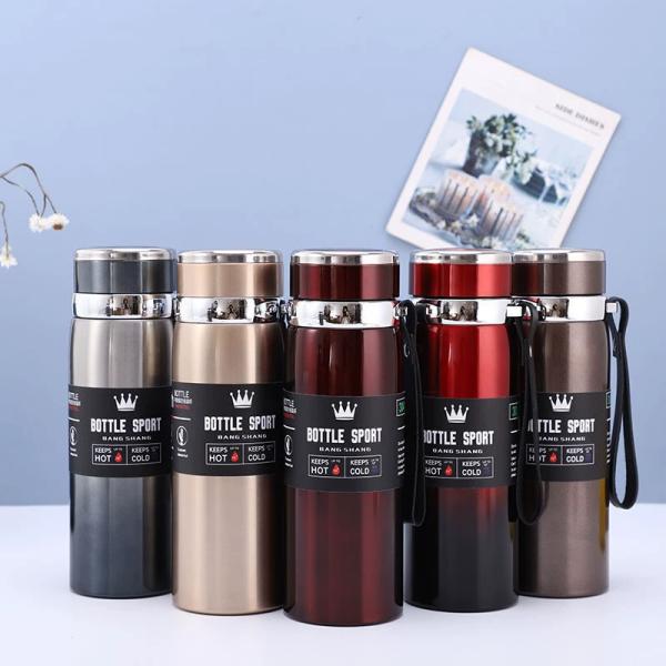 Insulated Cup With 316 Thickened Stainless Steel Inner Liner, Vacuum Double-layer Portable Lifting Strap Car And Outdoor Sports Water Bottle