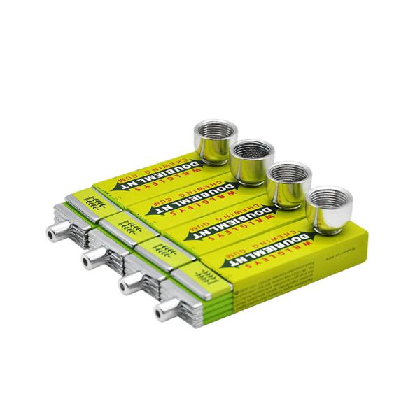 Portable Heady Metal Smoking Pipe 83mm Chewing Gum Style Adults Use