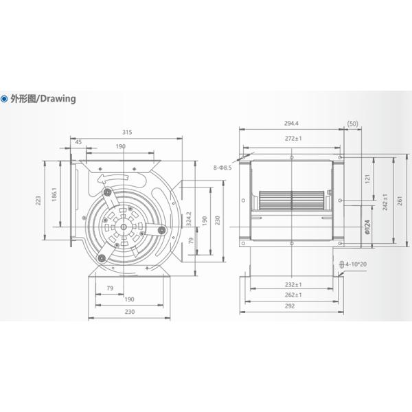 TGZ7-7 EC  Carbon Steel High CFM Centrifugal Blower