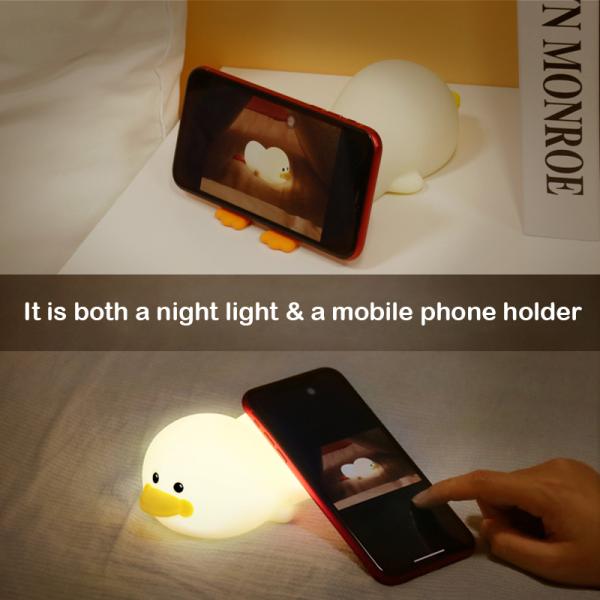 Children's Duck Creative Silicone Table Lamp USB Rechargeable Bedroom Night Light For Kids