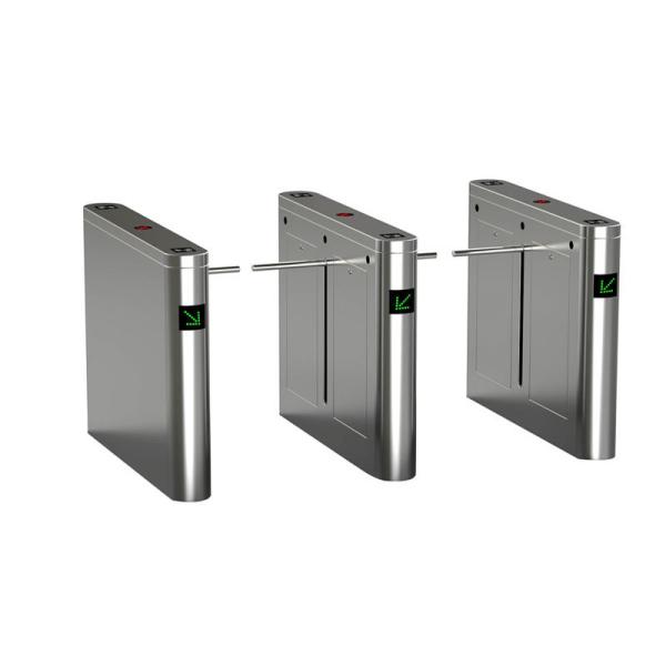 SS304 Drop Arm Turnstile Infrared Sensor Public Door Access Control System