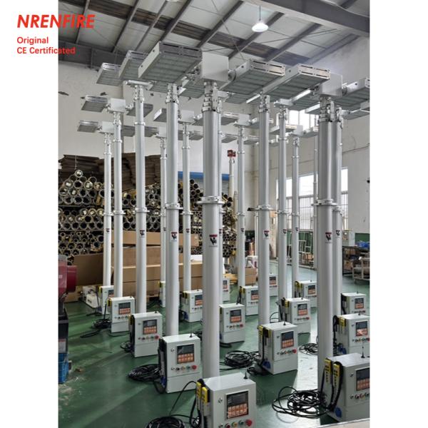 6m fire tender mounted pneumatic telescopic light mast tower for fire truck-pan tilt unit-remote control