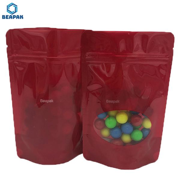 Foil Lined 120 Microns Stock Packaging Bags With Clear Window