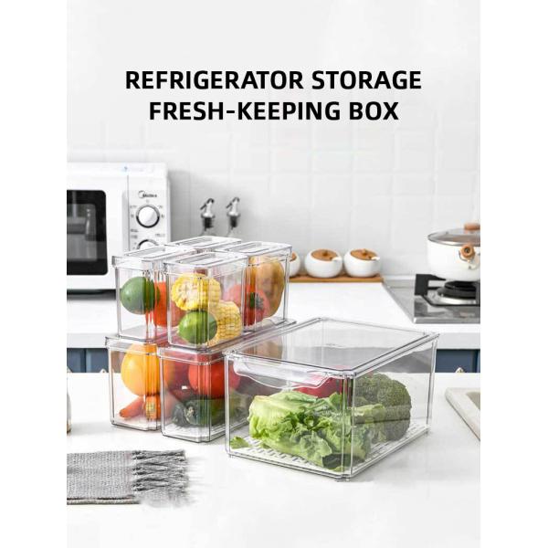 Caixa de armazenamento plástica empilhável 30*30*14cm do armazenamento do alimento do congelador do ANIMAL DE ESTIMAÇÃO