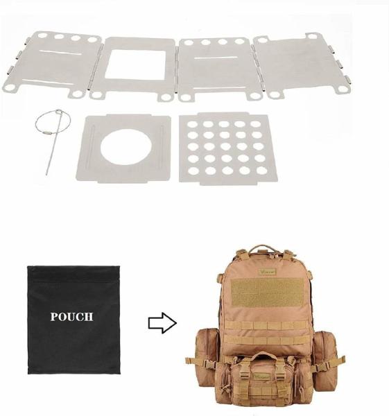 Picnic BBQ Cooker Portable Folding Stainless Steel Backpacking Stove Wood Burning Camp Stoves