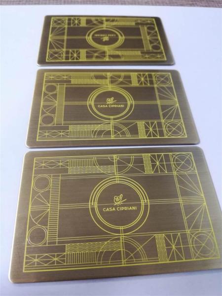Custom Brass Bronze Metal VIP Member Cards With Big Chip Slot