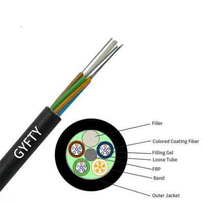 Câble à fibre optique extérieur 12 24 48 âmes, gaine PE, Fibra Optica 12 fils, câble GYFTY