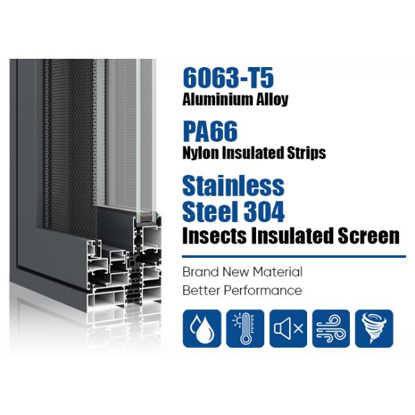 Energy Saving Aluminium Thermal Insulation Windows With Mosquito Net