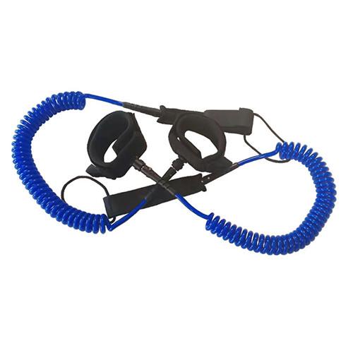 Custom Thick Bright Blue Polyurethane Tubing Coil Safety Tool Lanyard