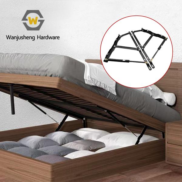 Storage Bed Lift Hinge Mechanism Bracket Gas Spring Bed Box & Bed Slat Lifting Support Iron Frame