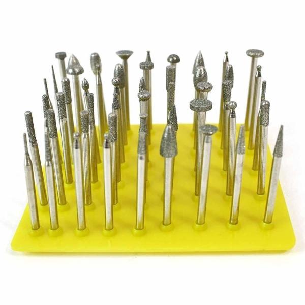 Diamond Coated Grinder Head Lapidary Burr Drill For Dremel Rotary Tools Pack Of 50Pcs