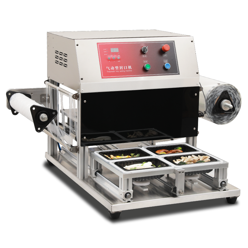 Fully Automatic  Pneumatic Tray Sealing Machine CH-QF430T-S with Food Grade Stainless Steel and 6061 Anodized Aluminum Mold for Fresh Food Packaging
