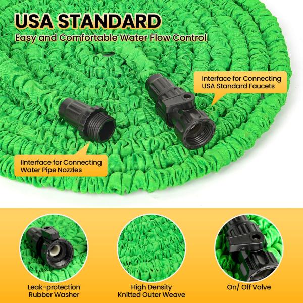 Garden Hose Reel Type Water Hose 25-250FT Expandable Magic Watering with High Pressure