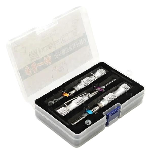 Blue Plum Blossom Lock Opener Tool Set 3pcs For Smooth Lock Picking