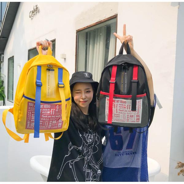 Nylon cloth shoulder bag 2018 new tide Korean fashion letter backpack UL ZZANG original old style travel bag